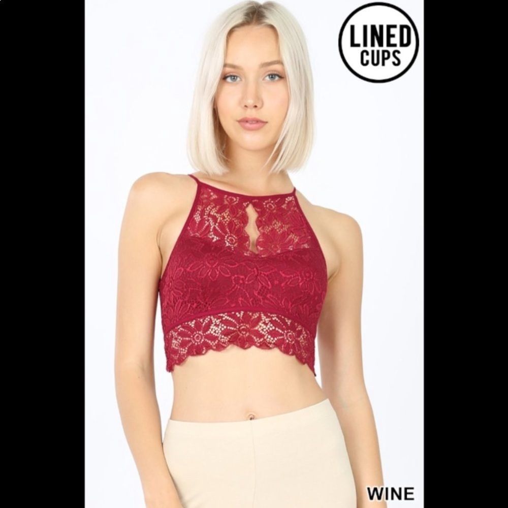 Racerback Bralette Keyhole Cutout *Wine color only